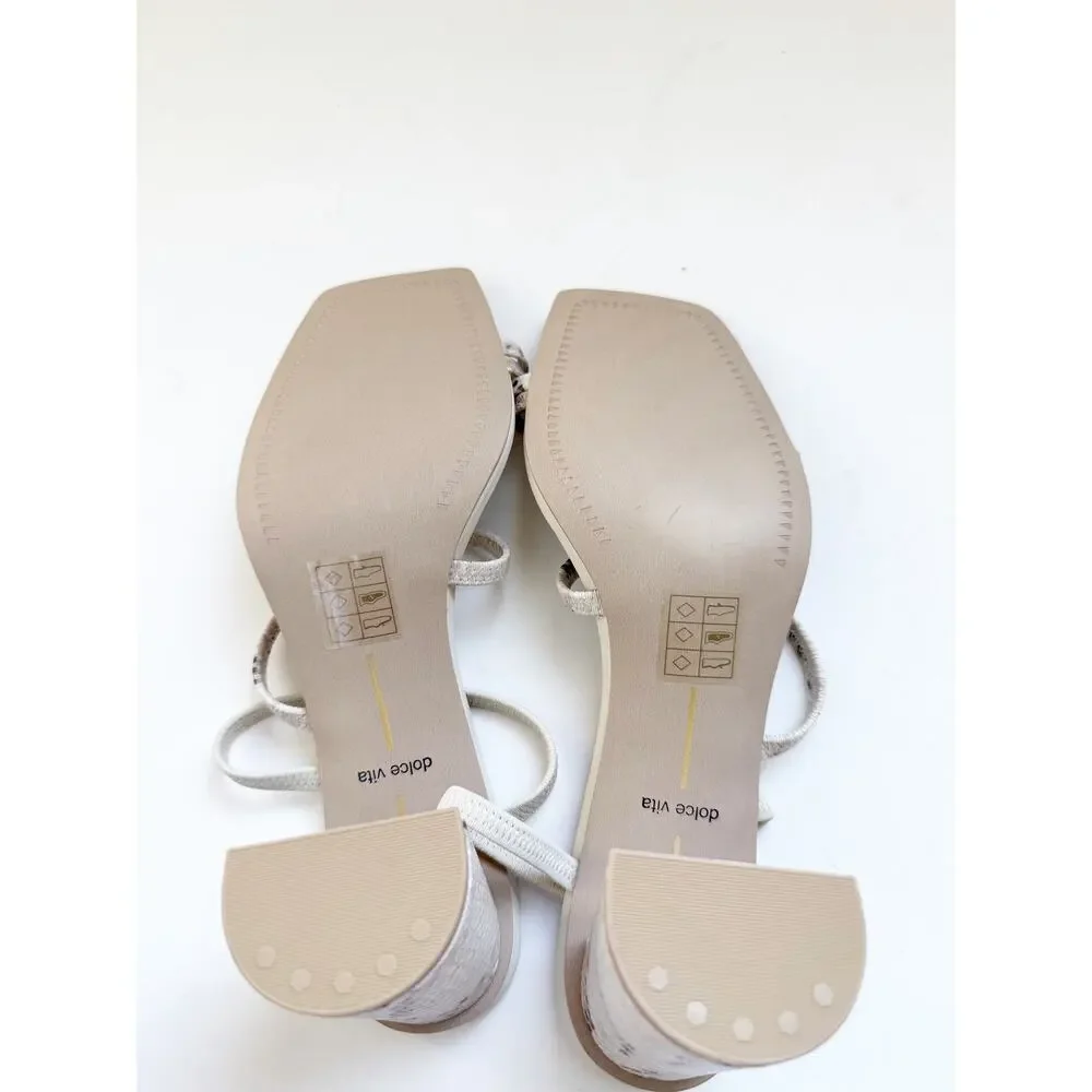Dolce Vita NWOT Prisma Heels Snake Skin Gold White Sandal 8